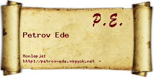 Petrov Ede névjegykártya